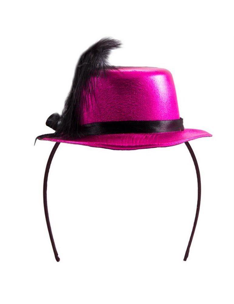 Tiara with Hat Metallic Cerise