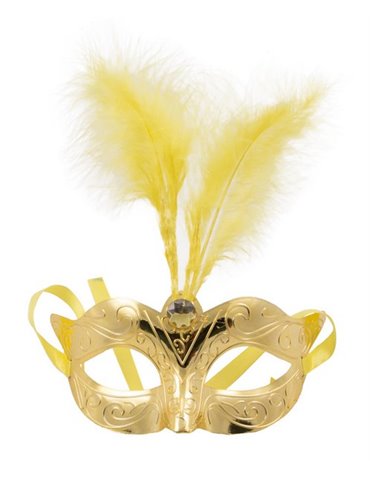 Mask Feather & Metallic  Gold