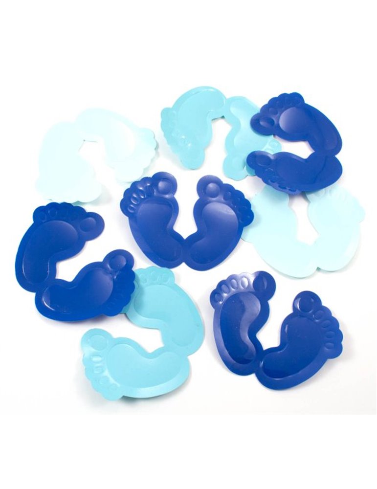 Confetti Baby Boy Blue Footprints