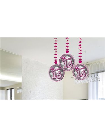 Sweet 16th Birthday Hanging decor 3's