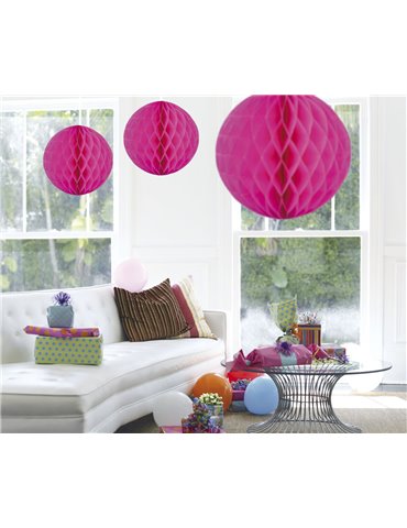 Honeycomb Paper Ball Cerise 50c