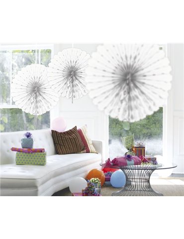 Honeycomb Paper Fan White 45cm