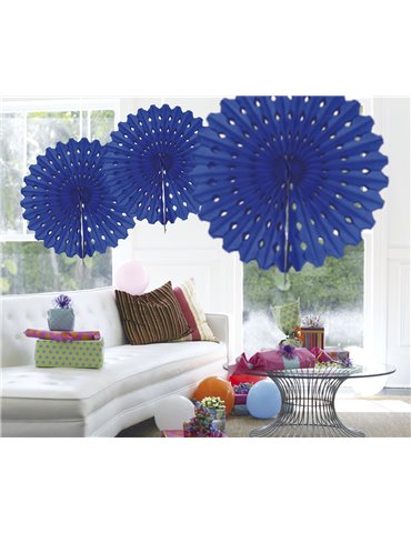 Honeycomb Paper Fan Blue 45cm