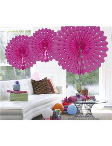 Honeycomb Paper Fan Magenta 45cm