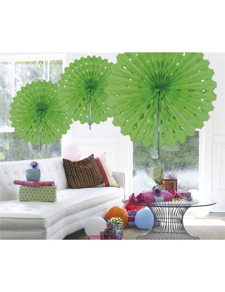 Honeycomb Paper Fan Green Lime 45cm