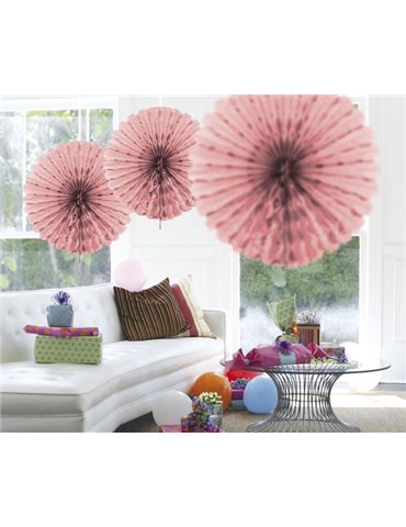 Honeycomb Paper Fan Baby Pink 45cm