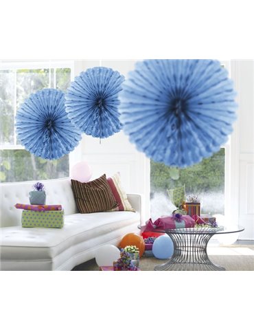 Honeycomb Paper Fan Baby Blue 45cm