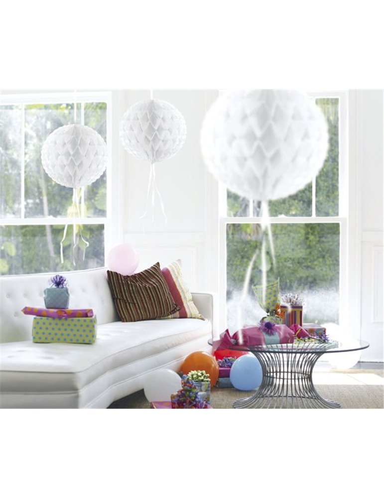 Honeycomb Paper Ball White 30cm