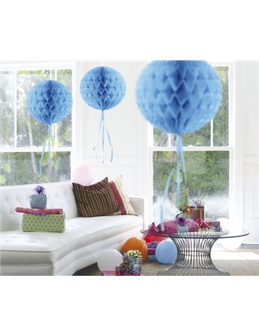 Honeycomb Paper Ball Baby Blue 30cm