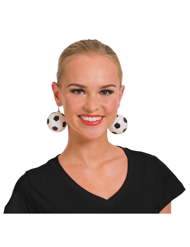 Football Earrings Black & White