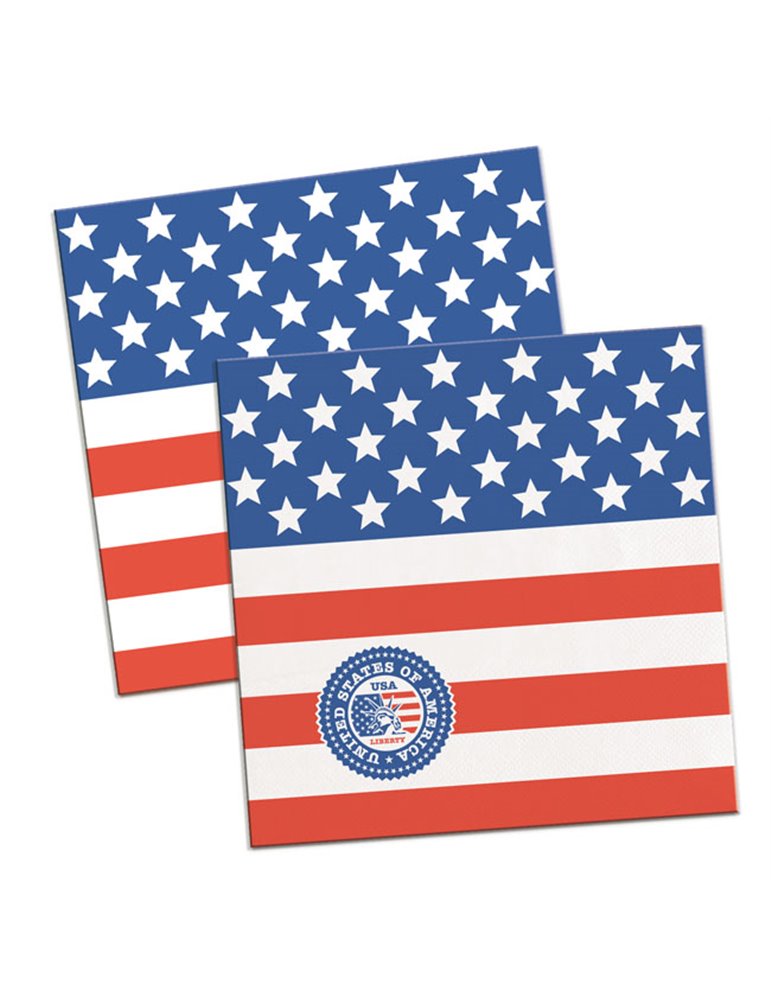 USA Party Napkins Flag design 25cm 20's