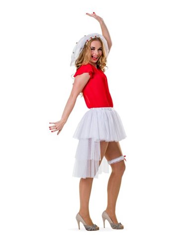 Hen Party Brides Tutu White with Tail