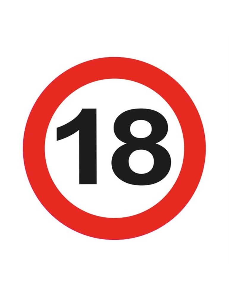 Traffic Sign 18th Birthday Badge LED Fla