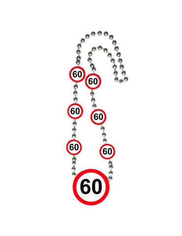 Traffic Sign 60th Birthday Necklace