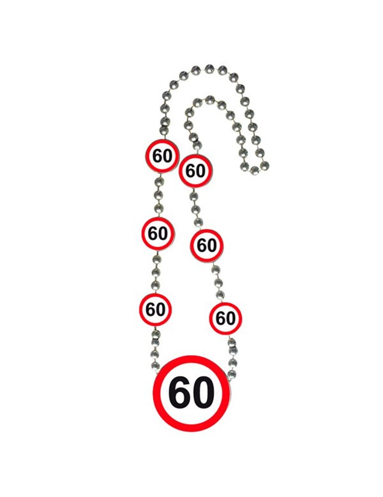 Traffic Sign 60th Birthday Necklace