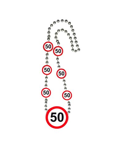 Traffic Sign 50th Birthday Necklace