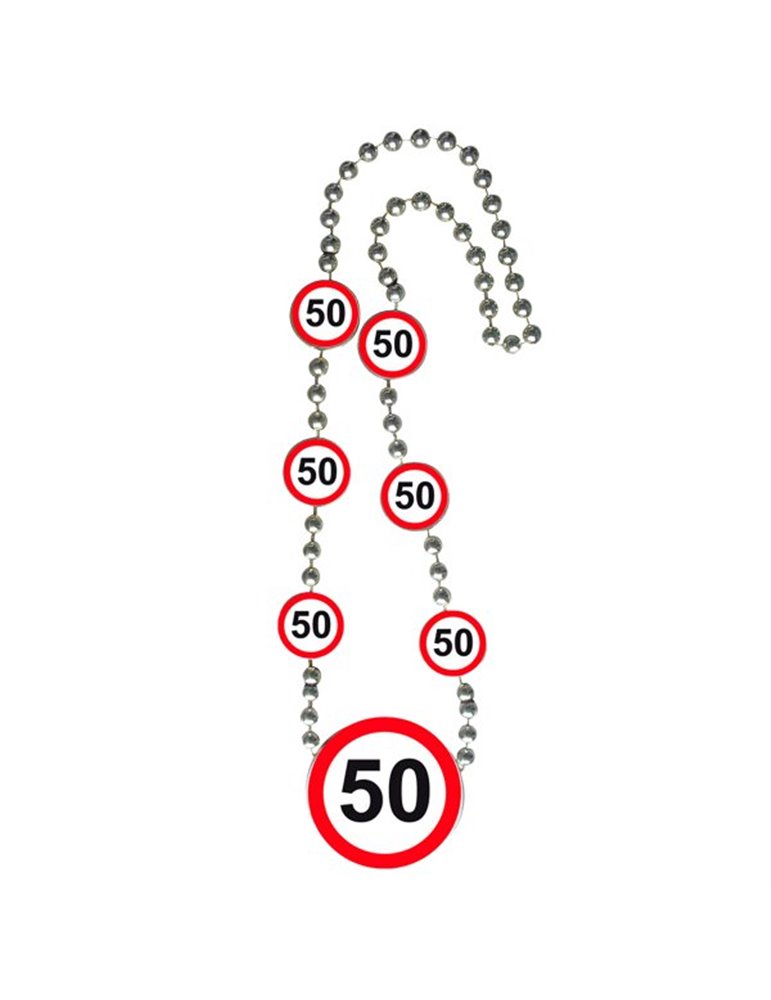 Traffic Sign 50th Birthday Necklace