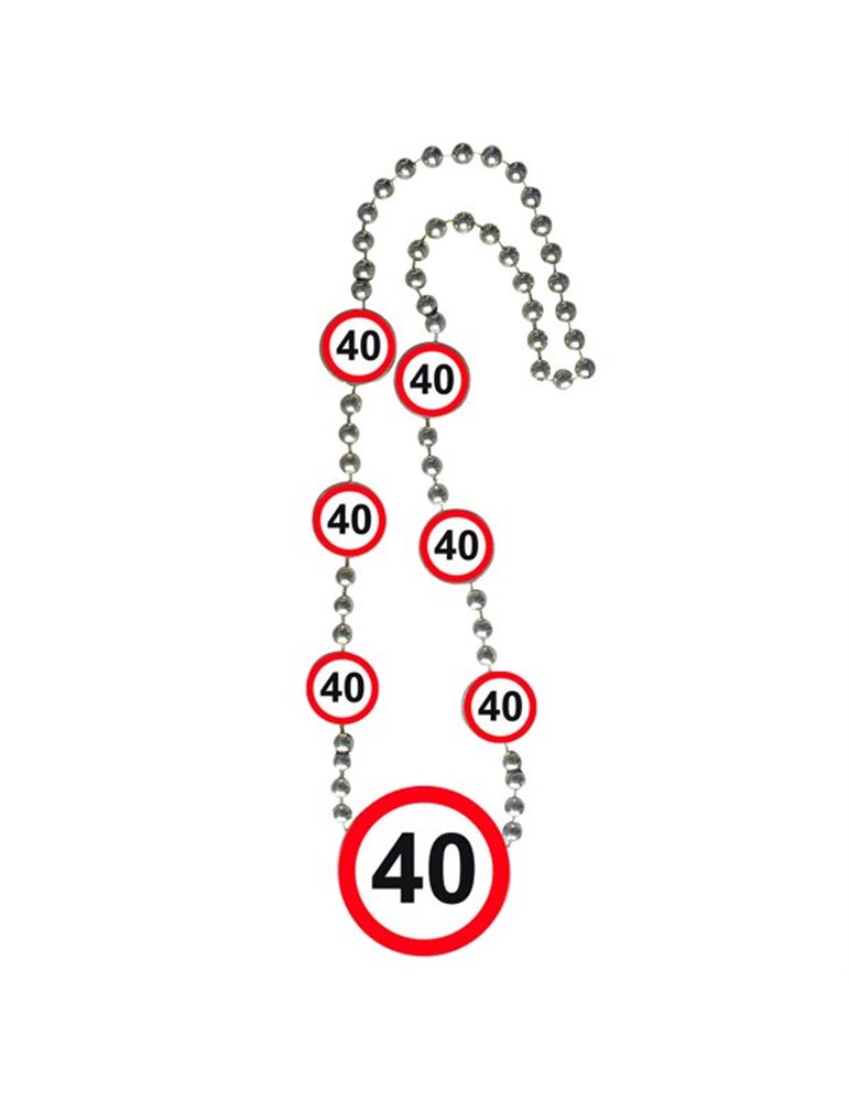 Traffic Sign 40th Birthday Necklace