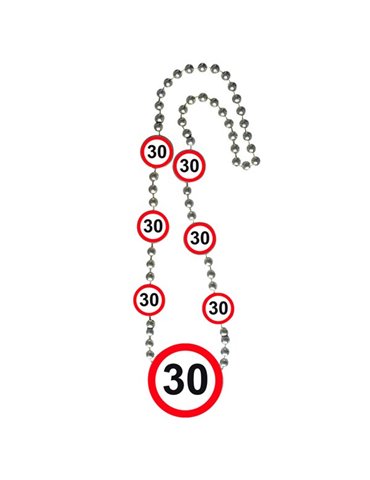 Traffic Sign 30th Birthday Necklace