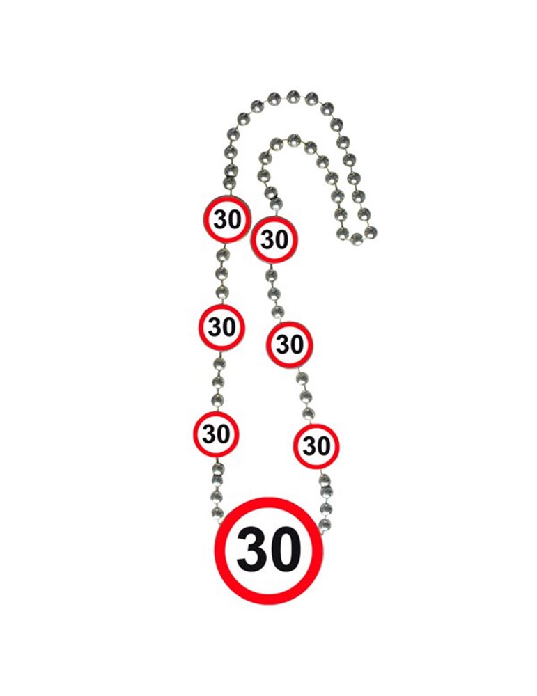 Traffic Sign 30th Birthday Necklace