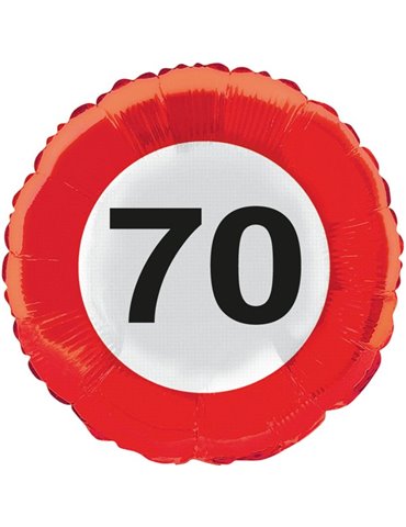 Traffic Sign 70th Birthday Foil Balloon