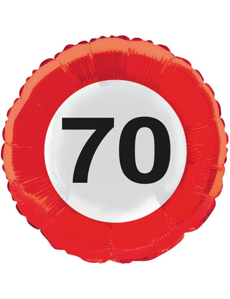 Traffic Sign 70th Birthday Foil Balloon