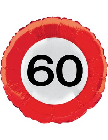 Traffic Sign 60th Birthday Foil Balloon