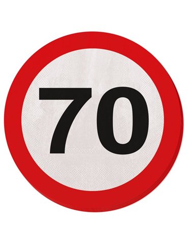 Traffic Sign 70th Birthday Napkins 20's