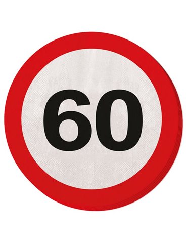 Traffic Sign 60th Birthday Napkins 20's