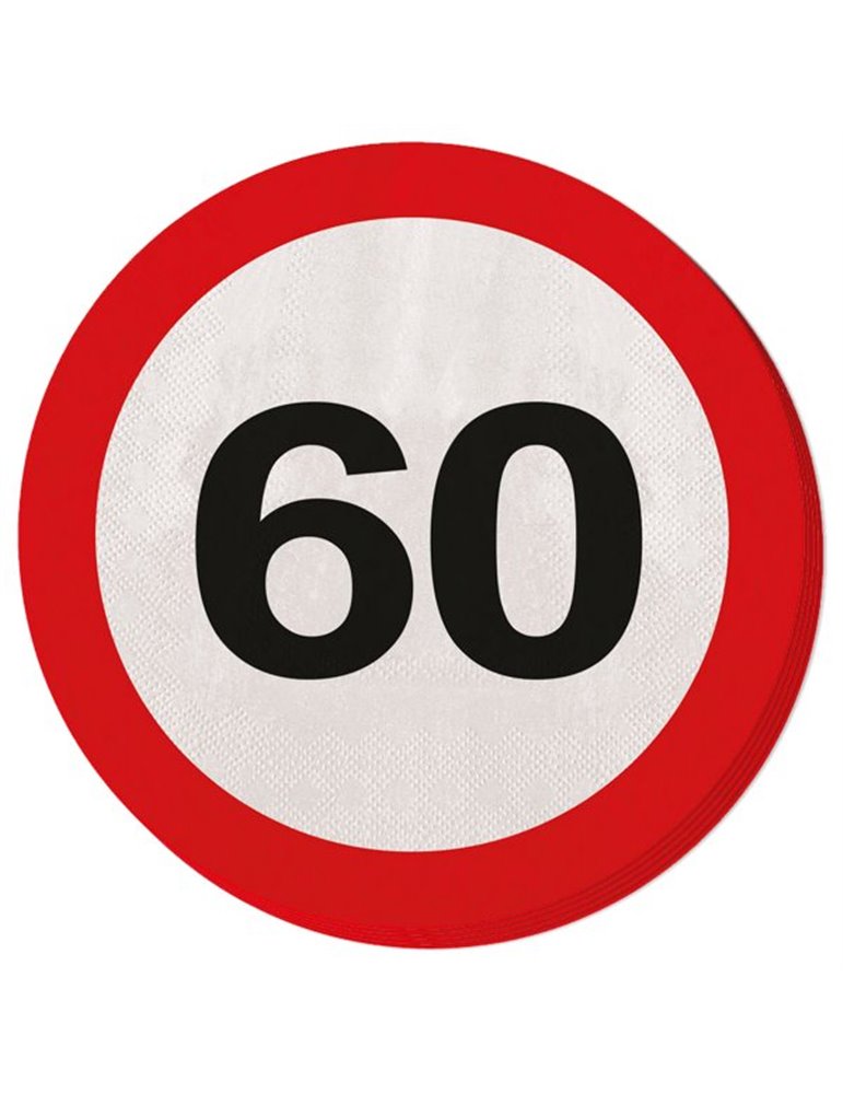 Traffic Sign 60th Birthday Napkins 20's