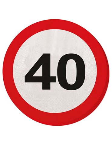 Traffic Sign 40th Birthday Napkins 20's