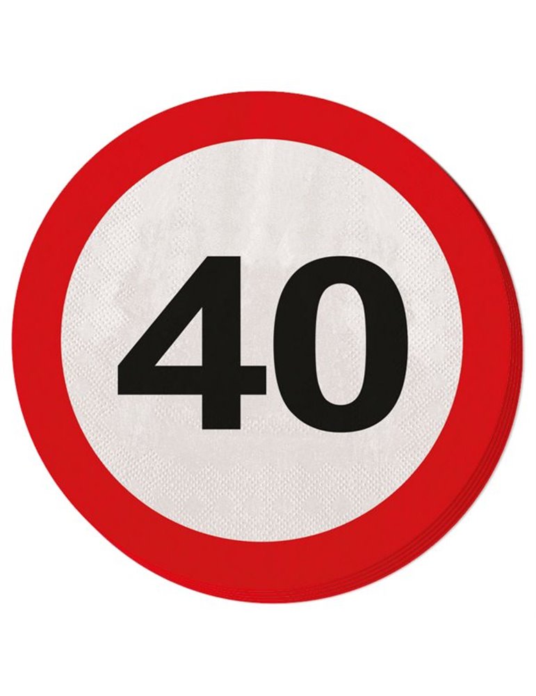 Traffic Sign 40th Birthday Napkins 20's