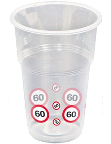 Traffic Sign 60th Birthday Cups 10's