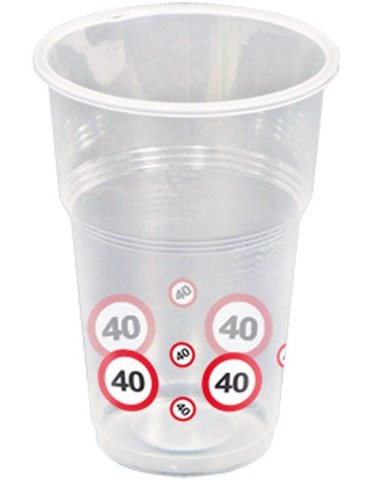 Traffic Sign 40th Birthday Cups 10's