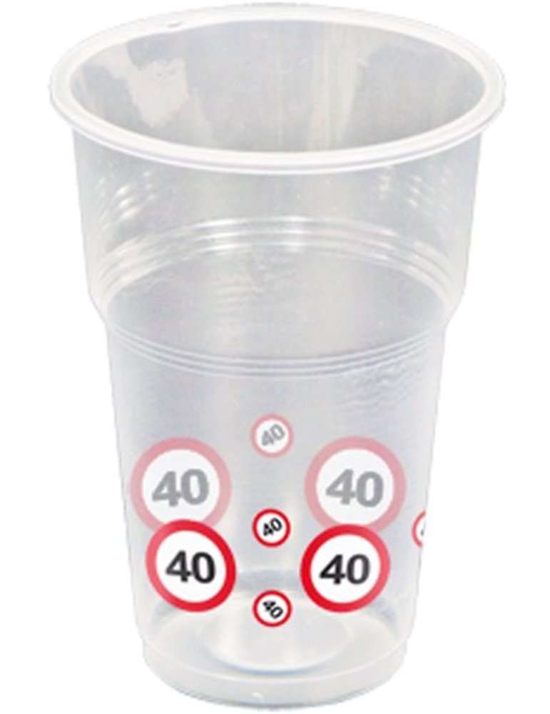 Traffic Sign 40th Birthday Cups 10's