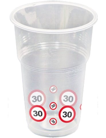 Traffic Sign 30th Birthday Cups 10's