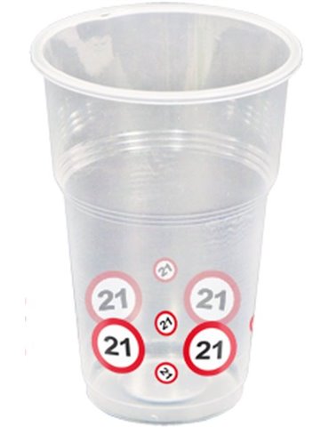 Traffic Sign 21st Birthday Cups 10's