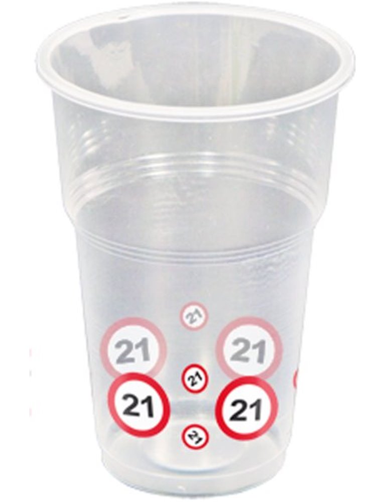 Traffic Sign 21st Birthday Cups 10's