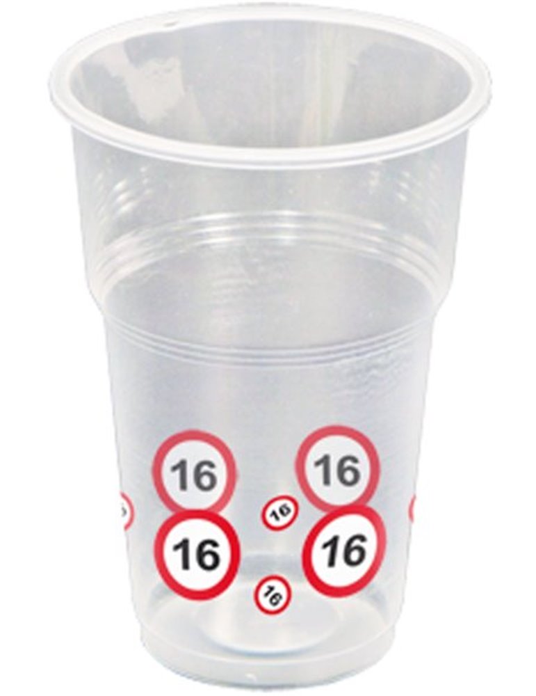 Traffic Sign 16th Birthday Cups 10's