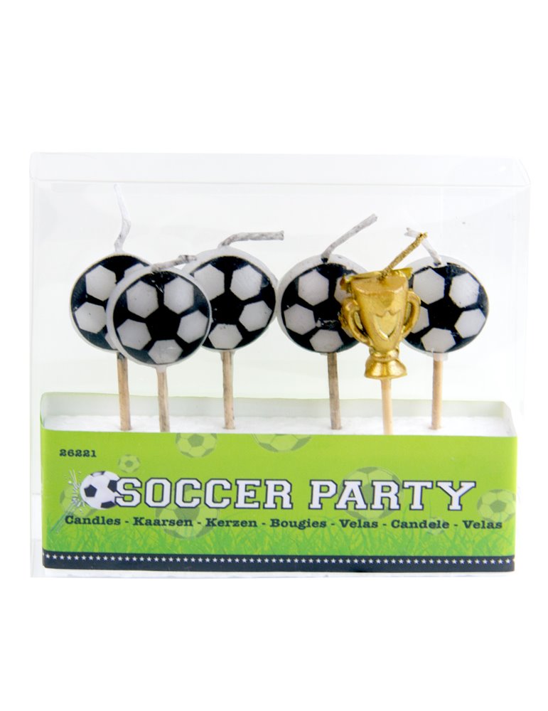 Football Party Candles 6 in Pkt