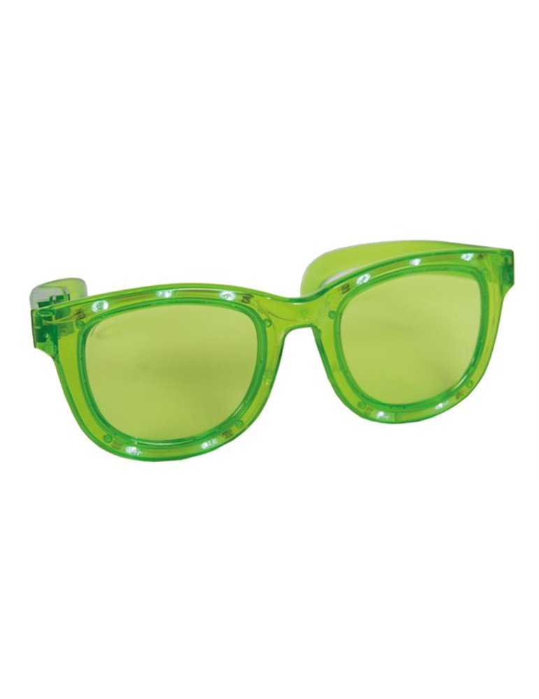 Party Glasses Large LED Flashing Green