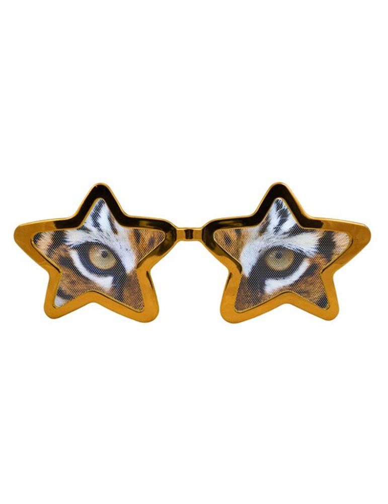 Party Glasses Tiger Eyes Starshape XXL