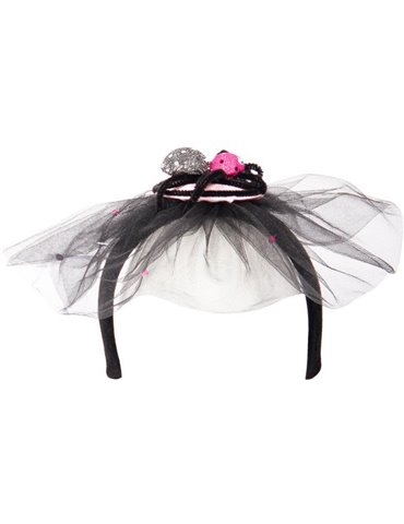 Tiara Black Veil with Black Spider