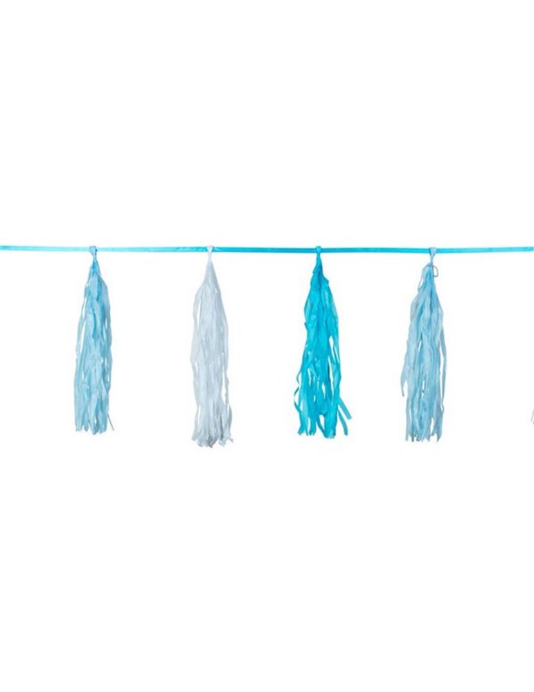 Bunting Plain Blue Baby Tassel Garland 3