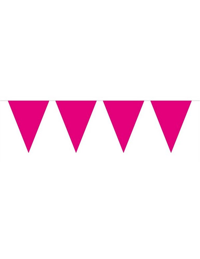 Bunting Plain Cerise 10m with 15 Flags