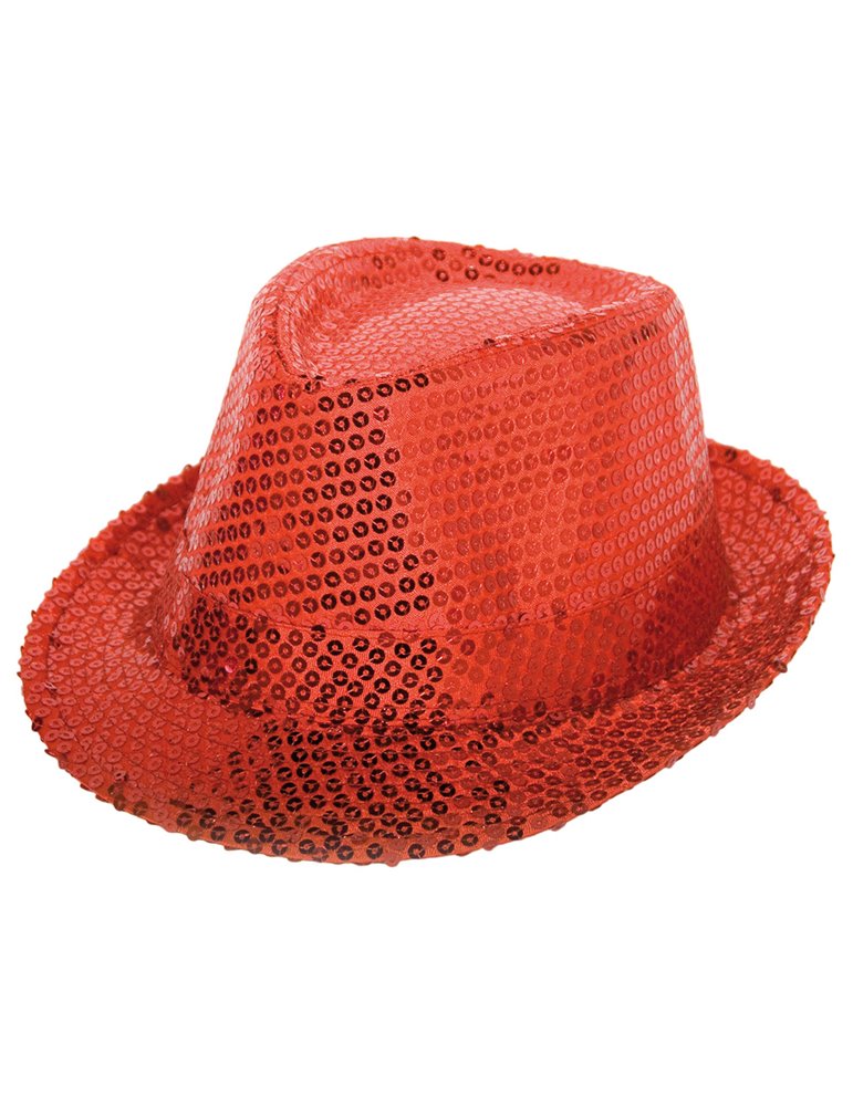 Hat Trilby Sequin Deluxe Red