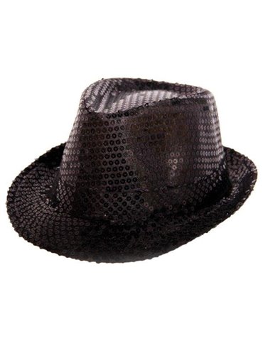 Hat Trilby Sequin Deluxe Black