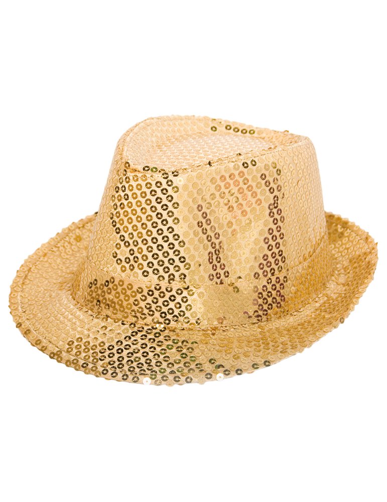 Hat Trilby Sequin Deluxe Gold