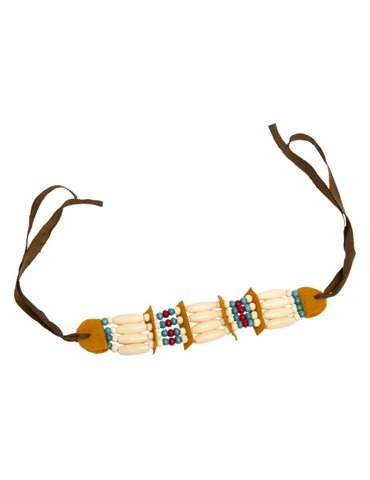 Indian necklace with Beads and Ribbon Ti