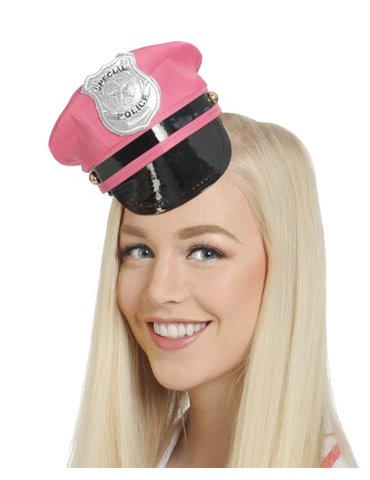 Tiara Police Cap with Badge Pink